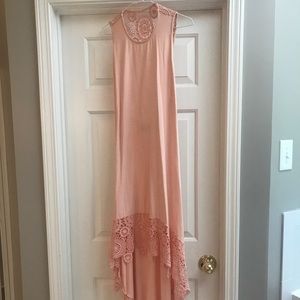 Crochet Train Maxi Dress
